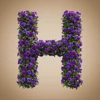 Pansies 3 — litera H (wariant 2)
