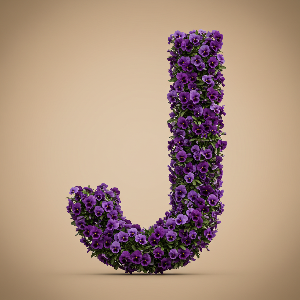Pansies 3 — litera J (wariant 2)