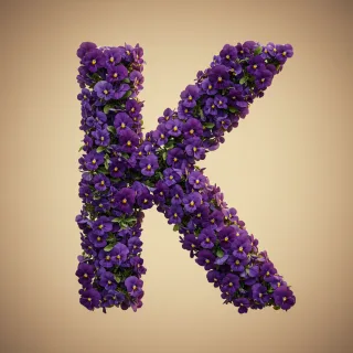Pansies 3 — litera K (wariant 2)