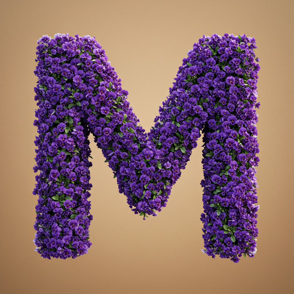 Pansies 3 — litera M (wariant 2)