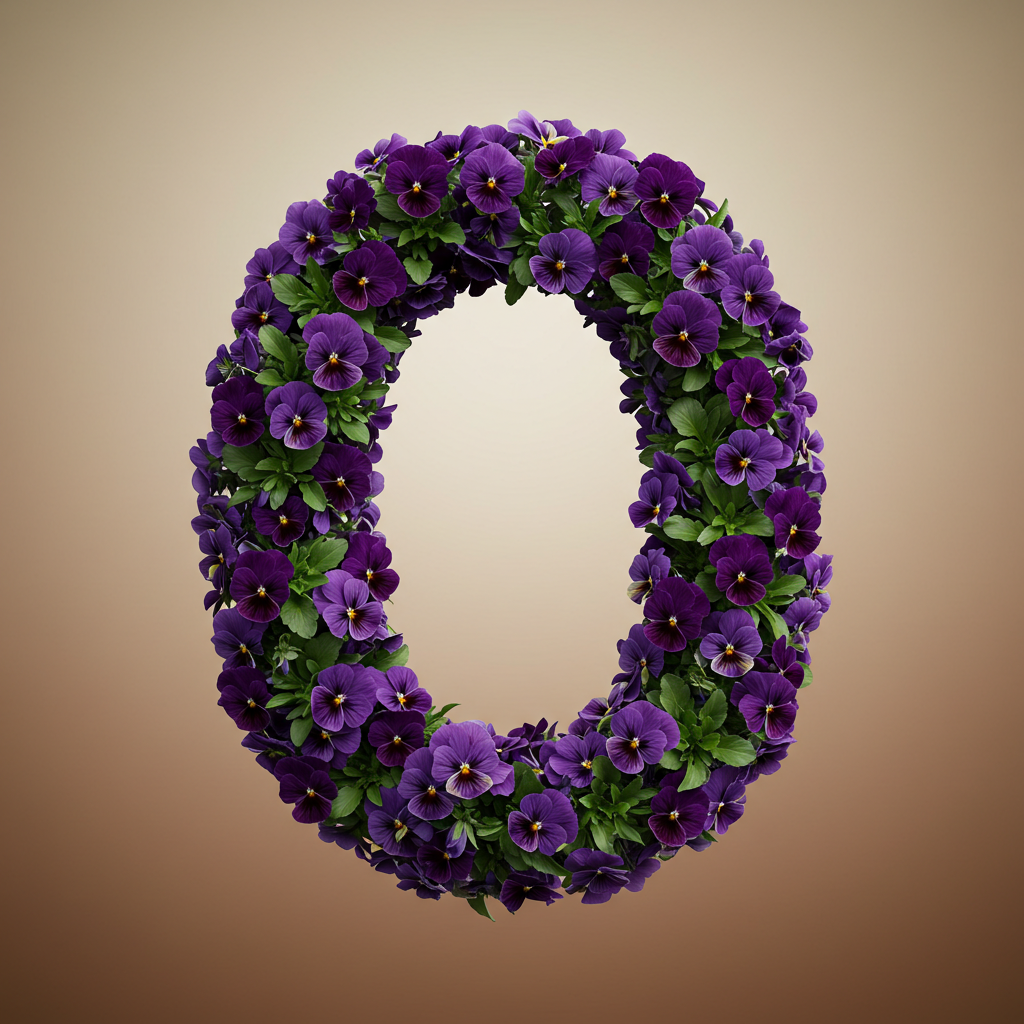 Pansies 3 — litera O (wariant 2)