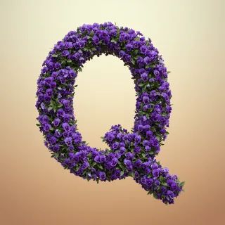 Pansies 3 — litera Q (wariant 2)