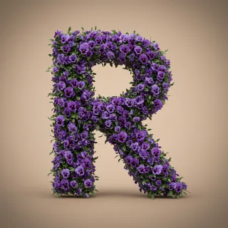 Pansies 3 — litera R (wariant 2)