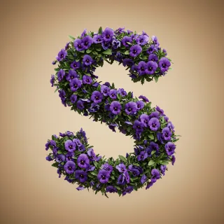 Pansies 3 — litera S (wariant 2)