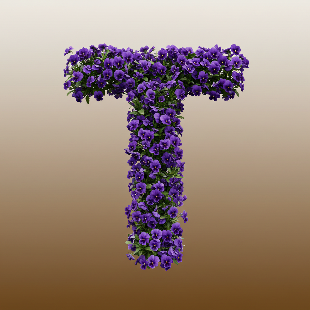 Pansies 3 — litera T (wariant 2)
