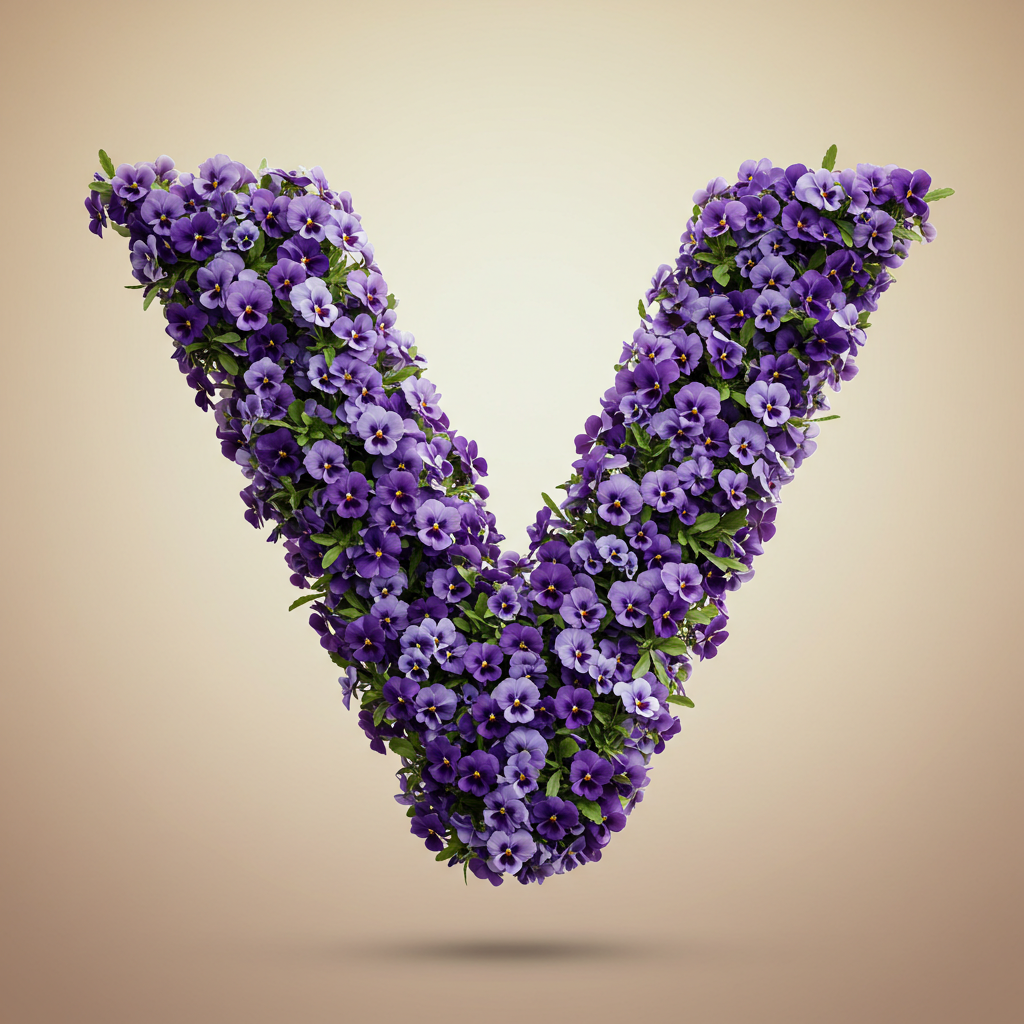 Pansies 3 — litera V (wariant 2)