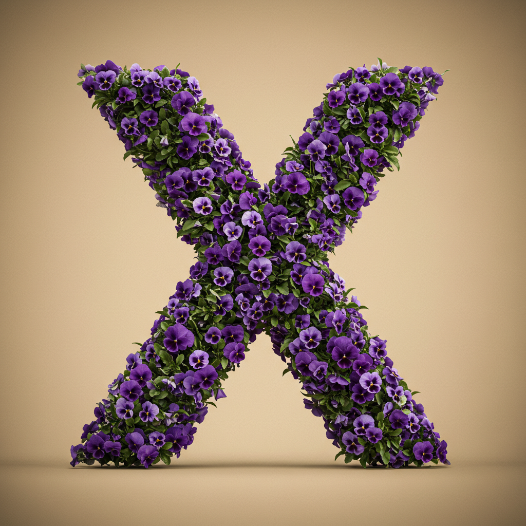Pansies 3 — litera X (wariant 2)