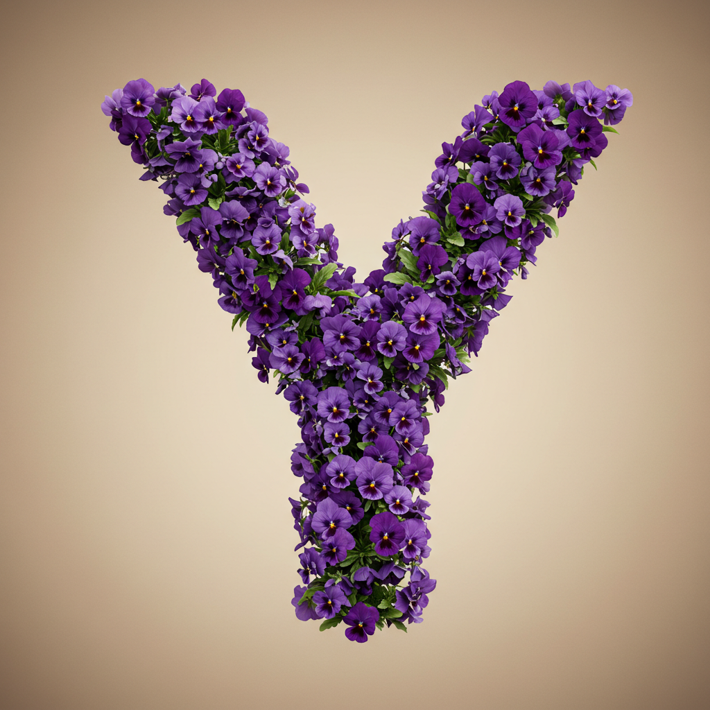 Pansies 3 — litera Y (wariant 2)