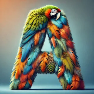 Parrot feathers — litera A