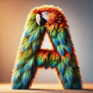 Parrot feathers — litera A (wariant 2)