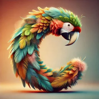Parrot feathers — litera C (wariant 2)
