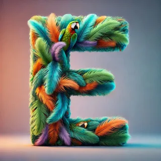 Parrot feathers — litera E