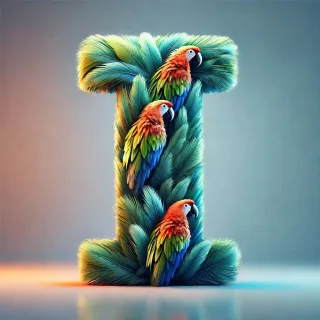 Parrot feathers — litera I (wariant 2)