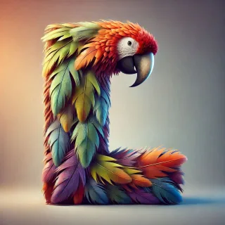 Parrot feathers — litera L