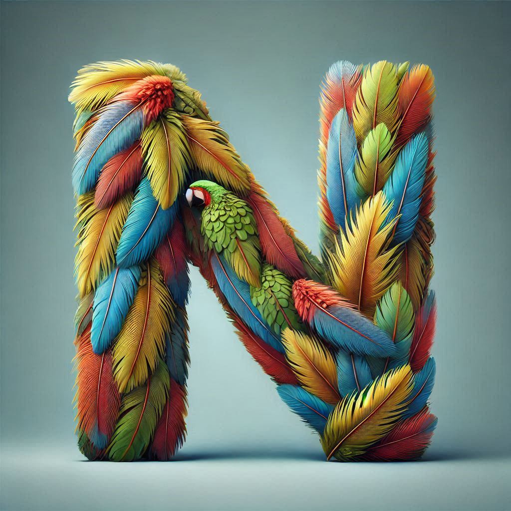 Parrot feathers — litera N (wariant 2)