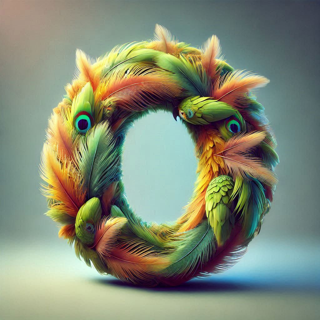 Parrot feathers — litera O