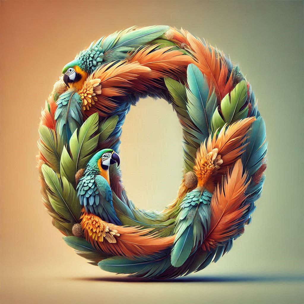 Parrot feathers — litera O (wariant 2)