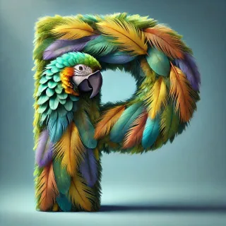 Parrot feathers — litera P (wariant 2)