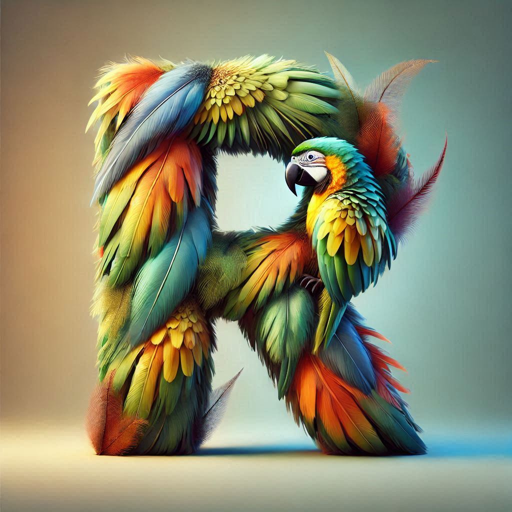 Parrot feathers — litera R