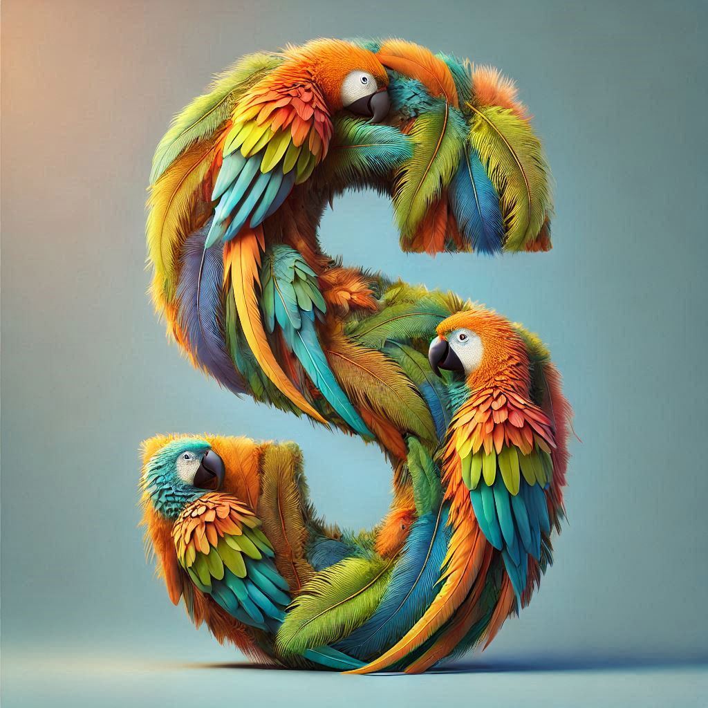 Parrot feathers — litera S
