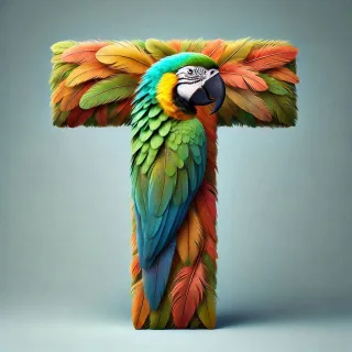 Parrot feathers — litera T (wariant 2)