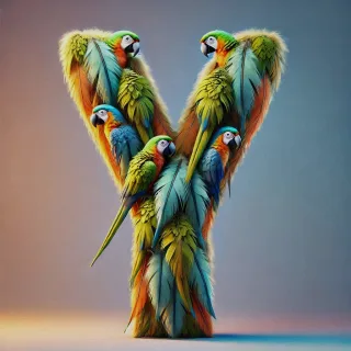 Parrot feathers — litera Y (wariant 2)