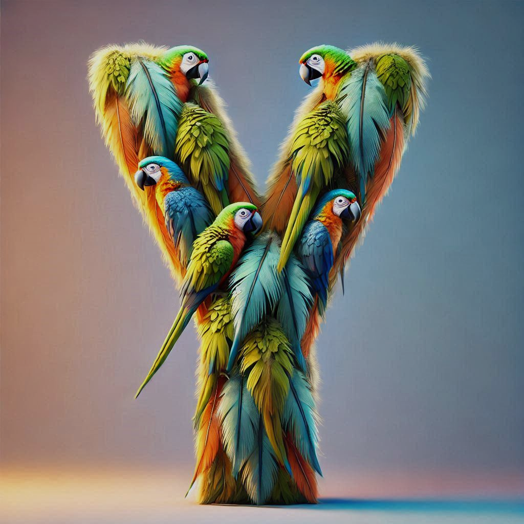 Parrot feathers — litera Y (wariant 2)