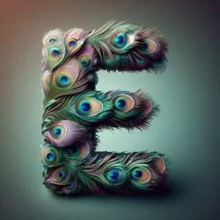 Peacock feathers — litera E