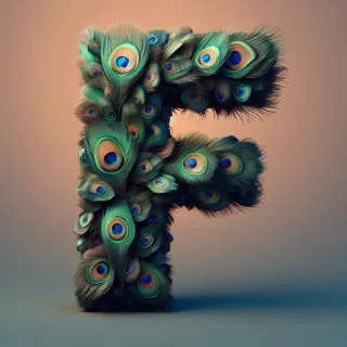 Peacock feathers — litera F