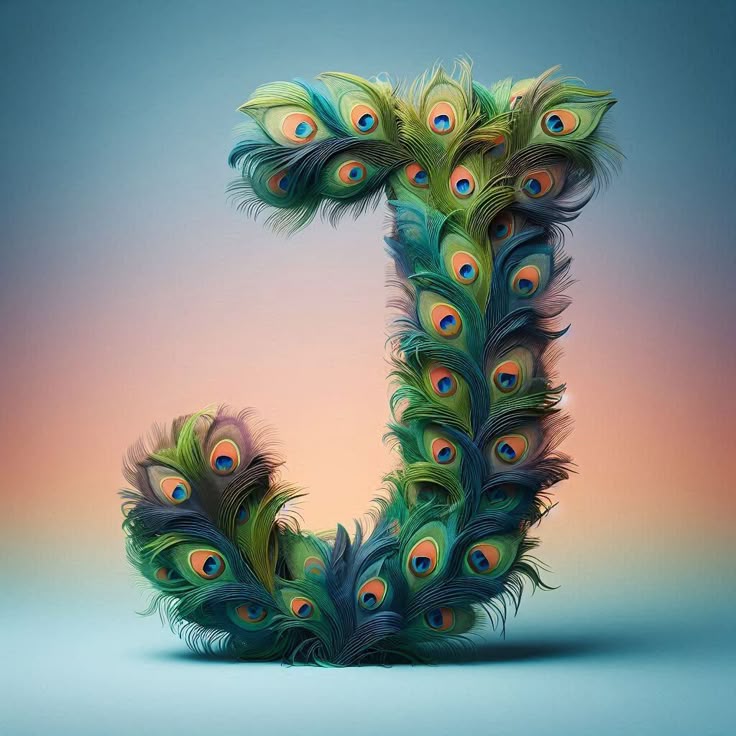 Peacock feathers — litera J