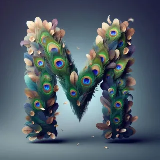 Peacock feathers — litera M