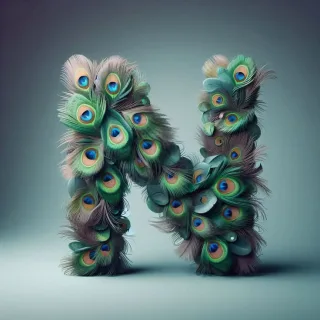 Peacock feathers — litera N
