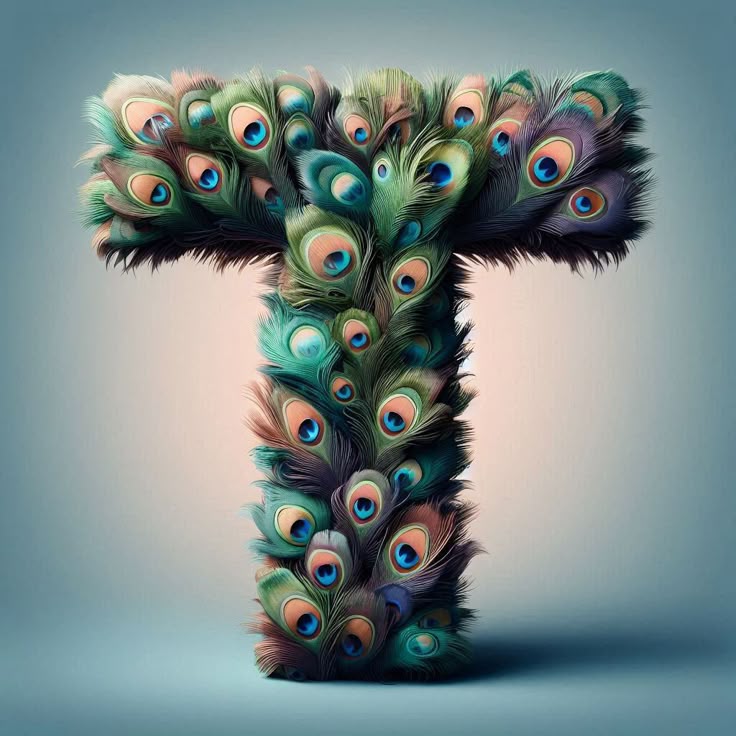 Peacock feathers — litera T