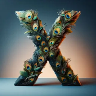 Peacock feathers — litera X