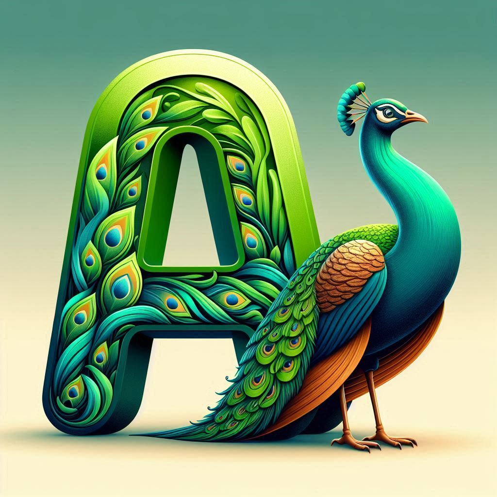 Peacock — litera A (wariant 2)