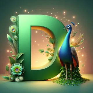 Peacock — litera D (wariant 2)