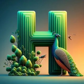 Peacock — litera H (wariant 2)