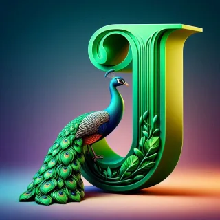 Peacock — litera J (wariant 2)
