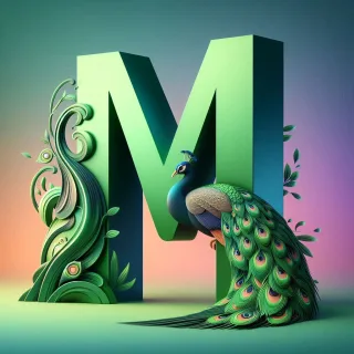 Peacock — litera M