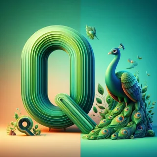 Peacock — litera Q (wariant 2)