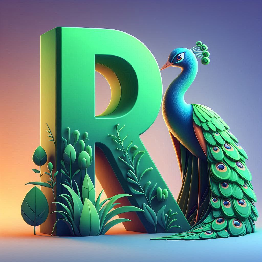 Peacock — litera R (wariant 2)