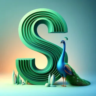 Peacock — litera S (wariant 2)