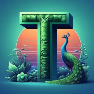 Peacock — litera T (wariant 2)