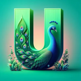 Peacock — litera U (wariant 2)