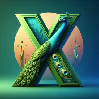 Peacock — litera X (wariant 2)