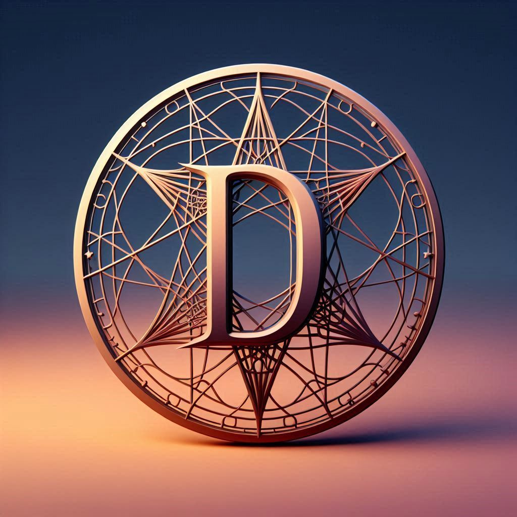 Pentagram — litera D (wariant 2)