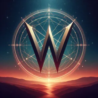 Pentagram — litera W (wariant 2)