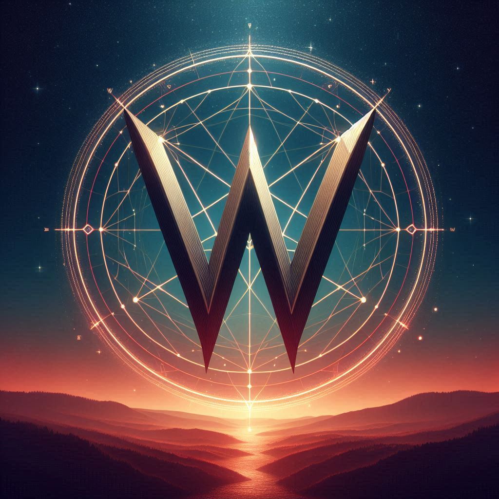 Pentagram — litera W (wariant 2)