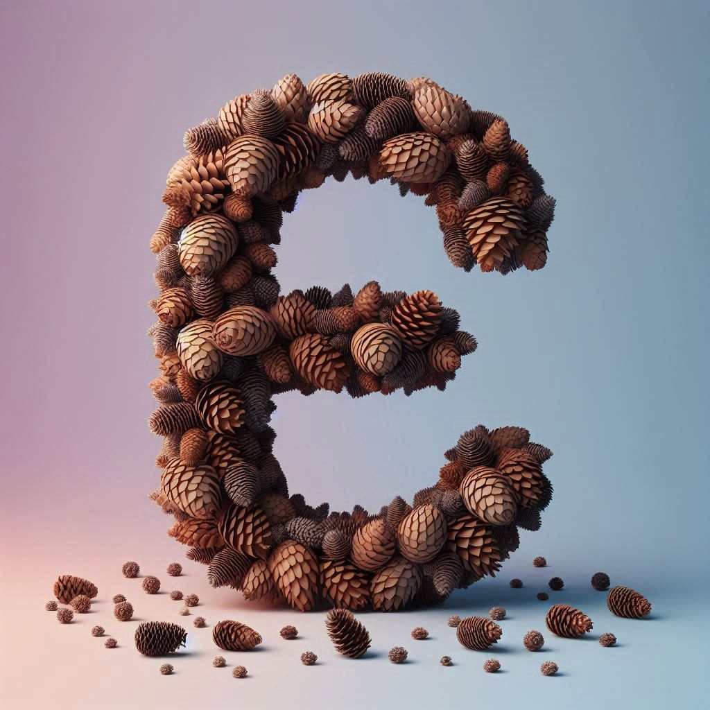 Pine cone — litera E