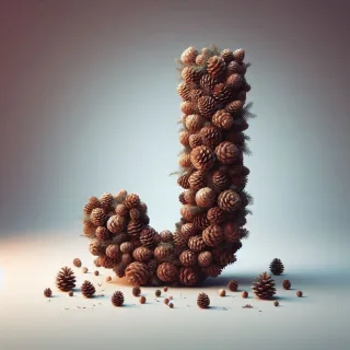 Pine cone — litera J